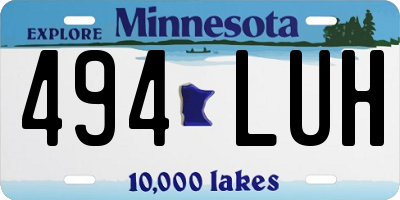 MN license plate 494LUH