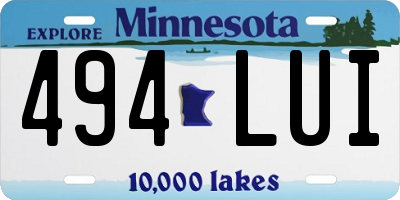 MN license plate 494LUI