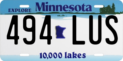 MN license plate 494LUS