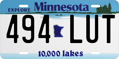 MN license plate 494LUT