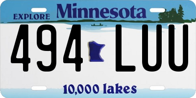 MN license plate 494LUU