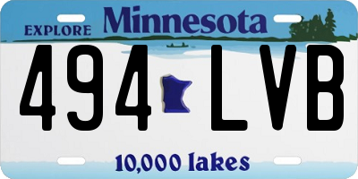 MN license plate 494LVB