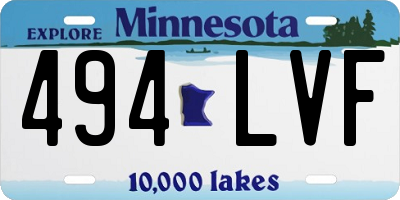 MN license plate 494LVF