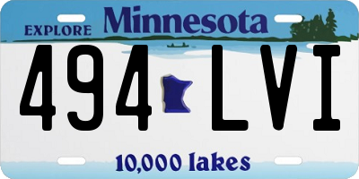 MN license plate 494LVI