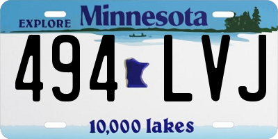 MN license plate 494LVJ