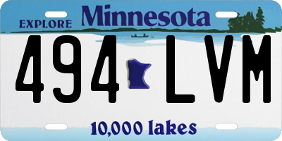 MN license plate 494LVM