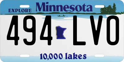 MN license plate 494LVO