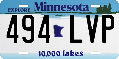 MN license plate 494LVP