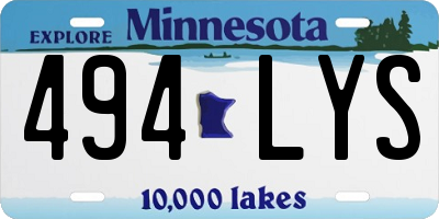 MN license plate 494LYS