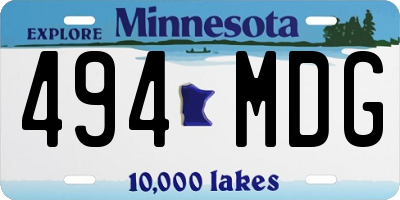 MN license plate 494MDG