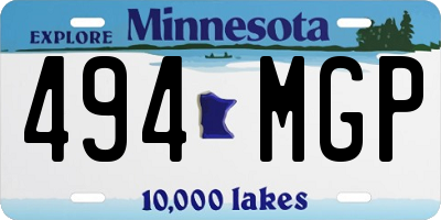 MN license plate 494MGP