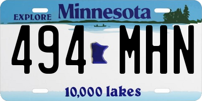 MN license plate 494MHN