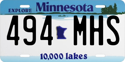 MN license plate 494MHS