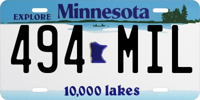 MN license plate 494MIL