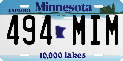 MN license plate 494MIM
