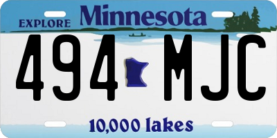 MN license plate 494MJC