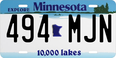 MN license plate 494MJN
