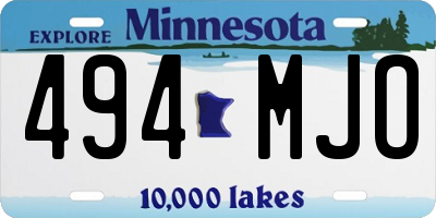 MN license plate 494MJO