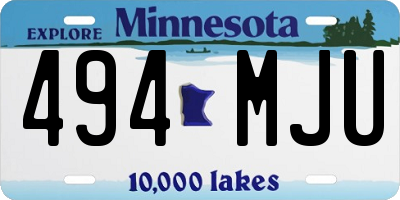 MN license plate 494MJU