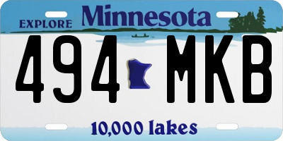 MN license plate 494MKB