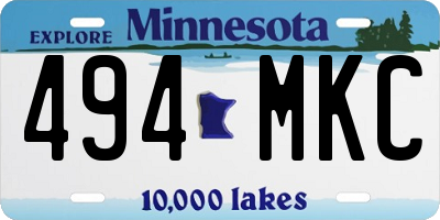 MN license plate 494MKC
