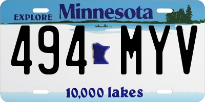 MN license plate 494MYV
