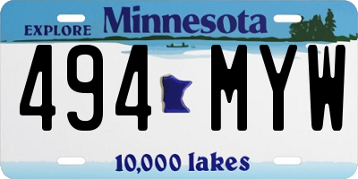 MN license plate 494MYW