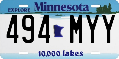 MN license plate 494MYY