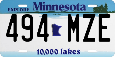 MN license plate 494MZE