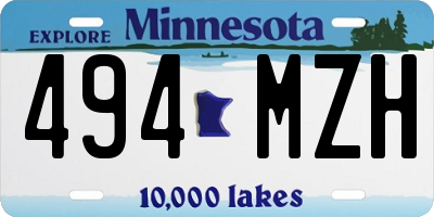 MN license plate 494MZH