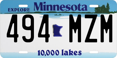 MN license plate 494MZM
