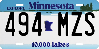 MN license plate 494MZS
