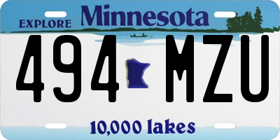 MN license plate 494MZU