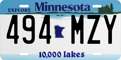 MN license plate 494MZY