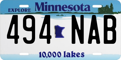 MN license plate 494NAB