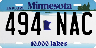 MN license plate 494NAC