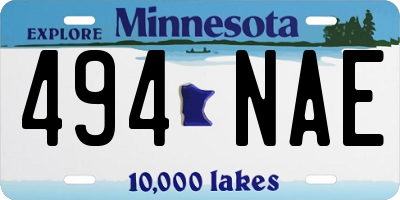 MN license plate 494NAE