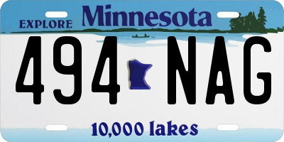 MN license plate 494NAG