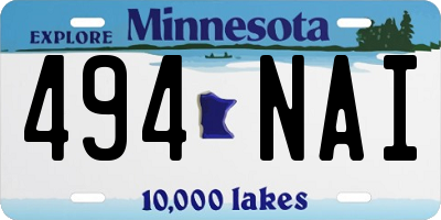 MN license plate 494NAI
