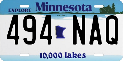 MN license plate 494NAQ