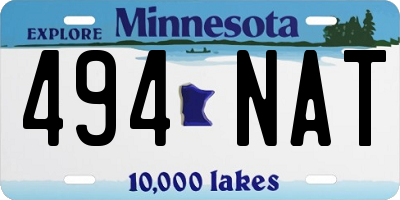 MN license plate 494NAT