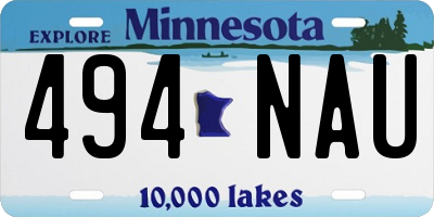 MN license plate 494NAU