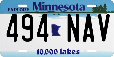MN license plate 494NAV