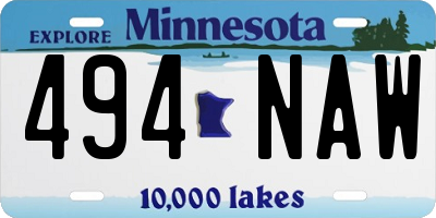 MN license plate 494NAW