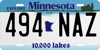 MN license plate 494NAZ