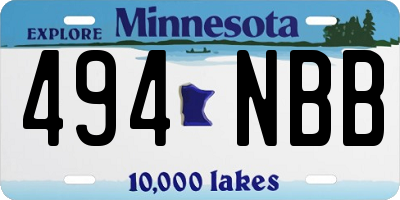 MN license plate 494NBB