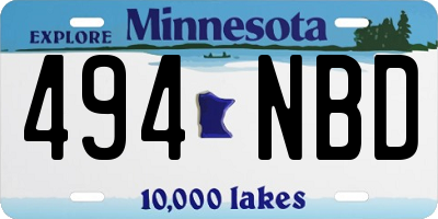 MN license plate 494NBD