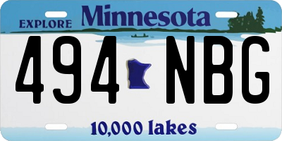 MN license plate 494NBG
