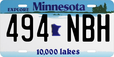 MN license plate 494NBH