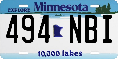 MN license plate 494NBI